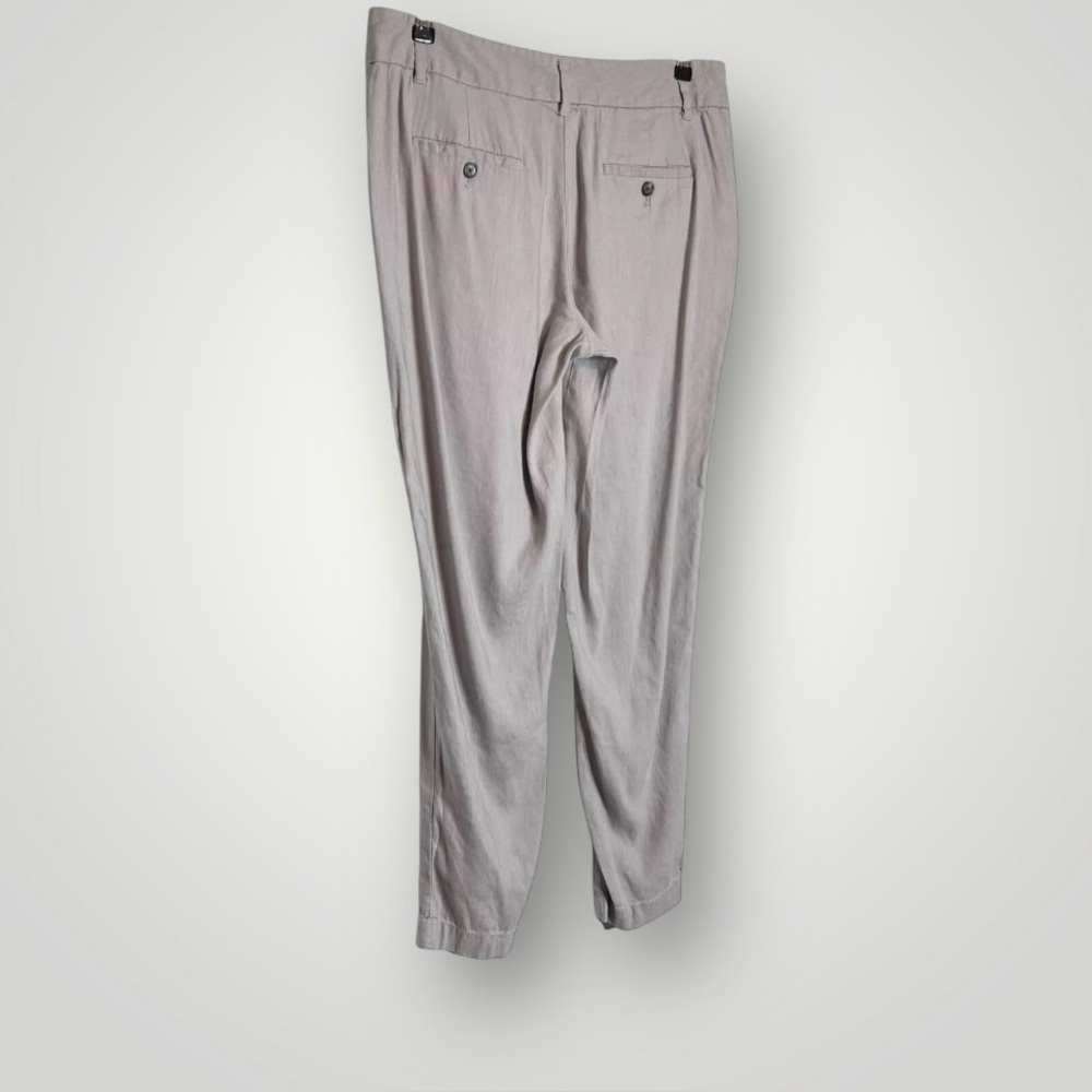 Ann Taylor Ankle Trouser Pants Size 8 Linen Blend Hook & Bar Zipper Closure Gray - Picture 5 of 9